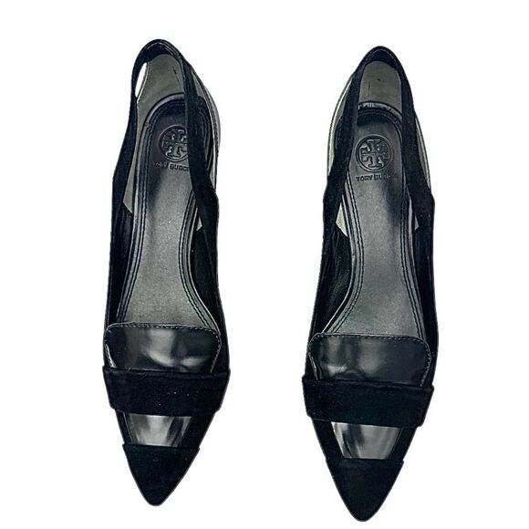 Tory Burch Saray Kitten Heels – Black Leather & Suede – Women’s Size 9.5 - Picture 7 of 12